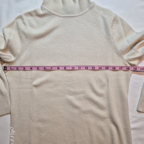 ​Talbots Petites Pure Cashmere Turtleneck Sweater - Cream Ivory - Petite Large - Picture 3 of 9